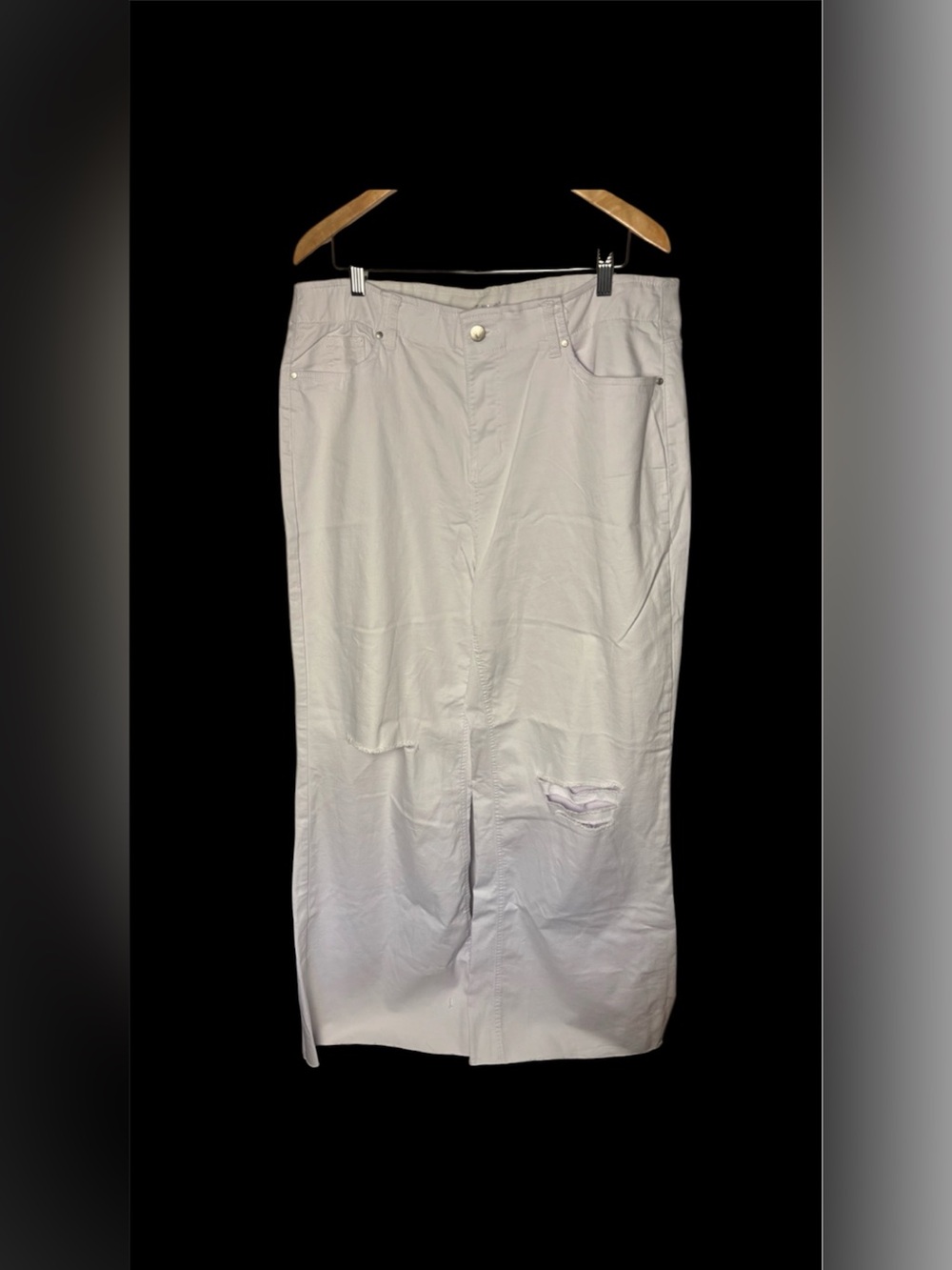 VENUS White Wide-Leg Distressed Jumpsuit-Style Pants NWOT 18